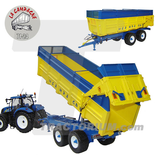 Universal Hobbies 68128 La Campagne Tandem Tipping Trailer New Holland Style 1/32