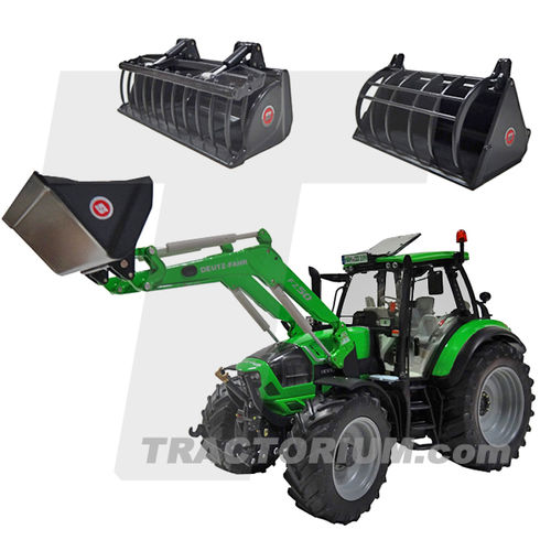 weise-toys 1046 Deutz-Fahr Agrotron 6190 TTV mit Frontlader und 3 Werkzeugen 1/32
