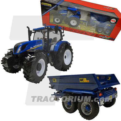 Britains 43268 New Holland T6.175 with NC Power Tilt 314 Trailer 1/32