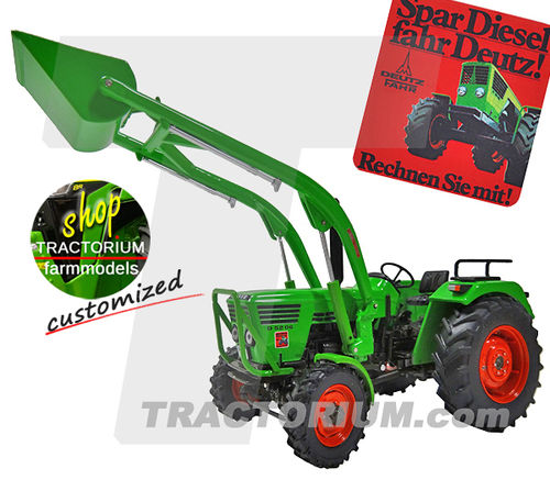 Tractorium Customs 1202 Deutz D5206 mit Frontlader "Spar Diesel fahr Deutz!" Edition 1/32