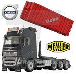MarGe Models 2235-02 Volvo FH 5 Anthracite with Meiller Hooklift 1/32